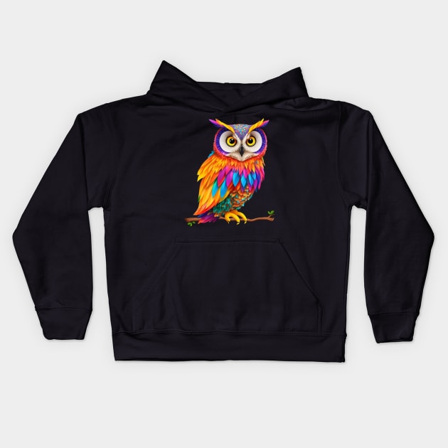 Watercolor Owl Kids Hoodie by Daniel99K